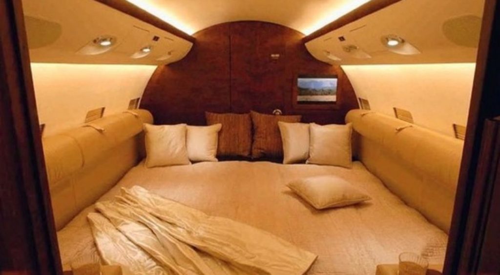 Cama do jatinho de beyonce