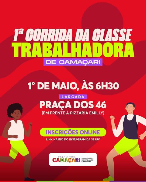 Corrida do Trabalhador em Camaçari une esporte, inclusão e valorização social no feriado de 1º de maio
